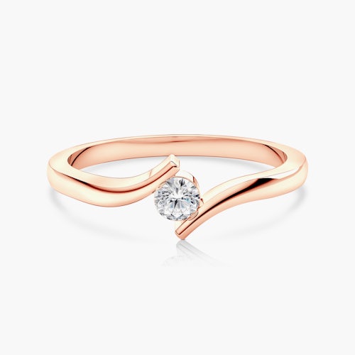 Pierścionek zaręczynowy SAVICKI: różowe złoto, diament